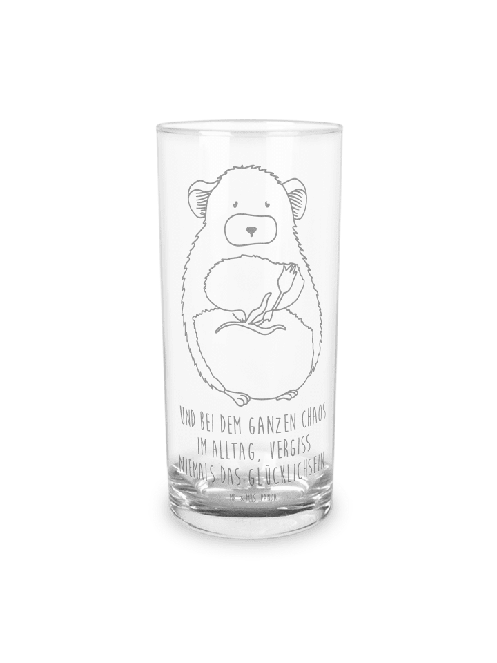 Blümchentailglas Chinchilla Blume mit Spruch in Transparent