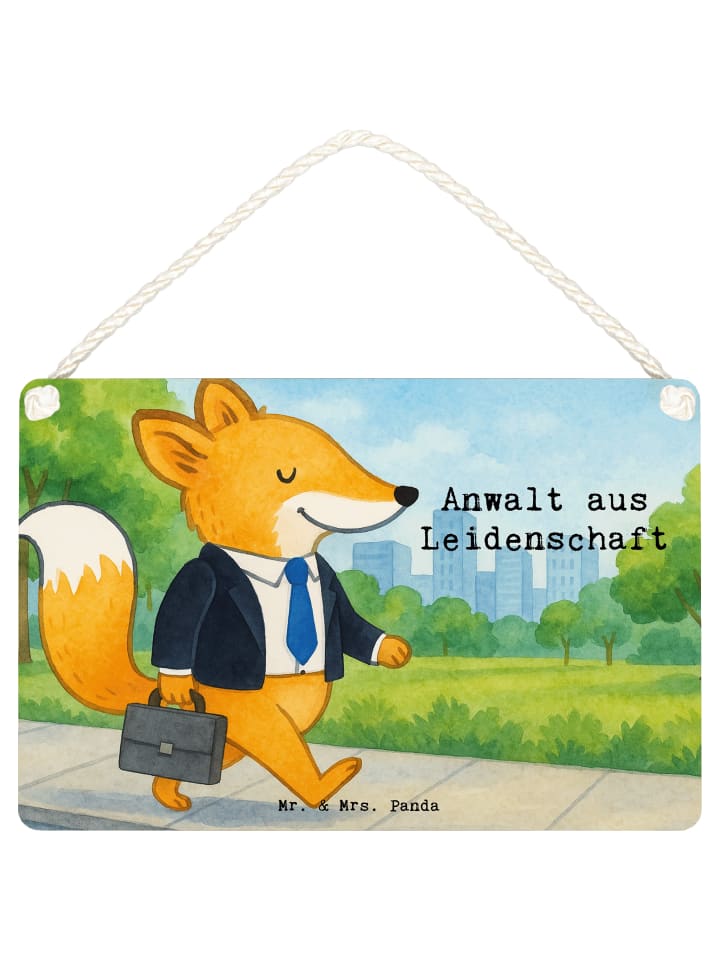 Holzbild Anwalt Leidenschaft Design mit Spruch in Weiß