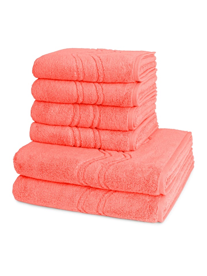 4 X Handtuch 2 X Duschtuch im Set Cashmere feeling in Flamingo
