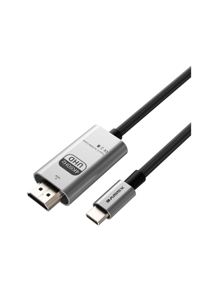 USB-C zu HDMI-Kabel 2m in Grau