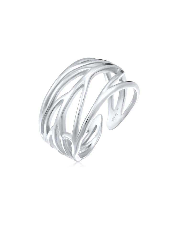 Ring 925 Sterling Silber Blatt in Silber