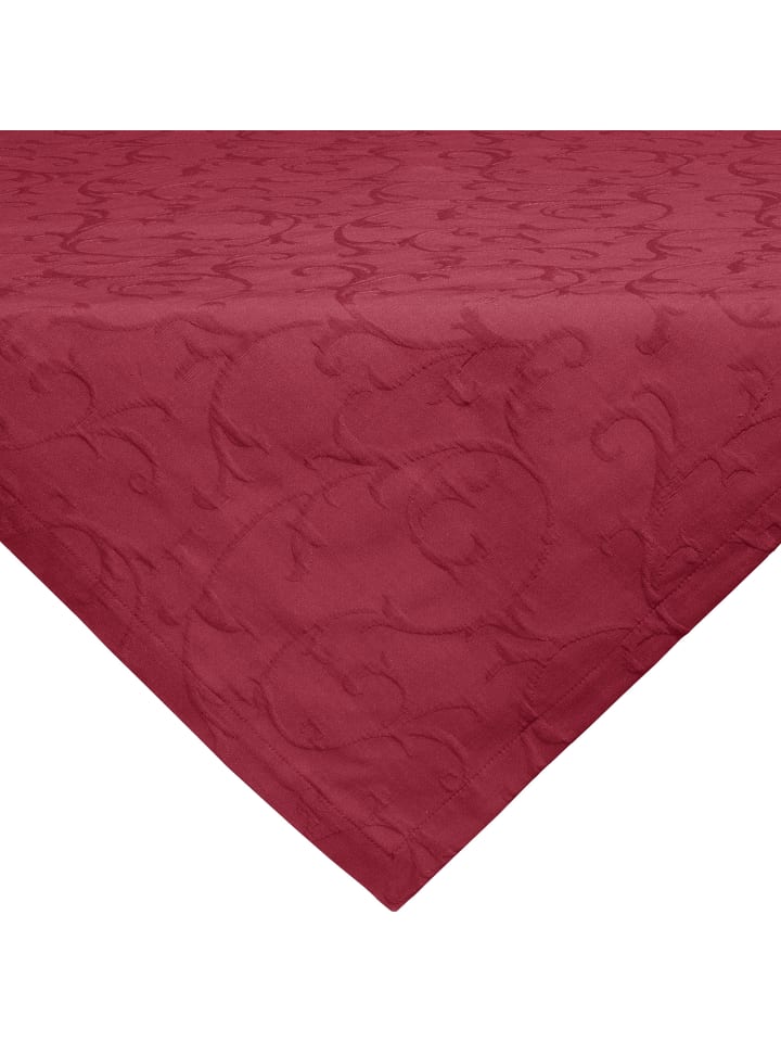 Jacquard Mitteldecke Düsseldorf in burgund