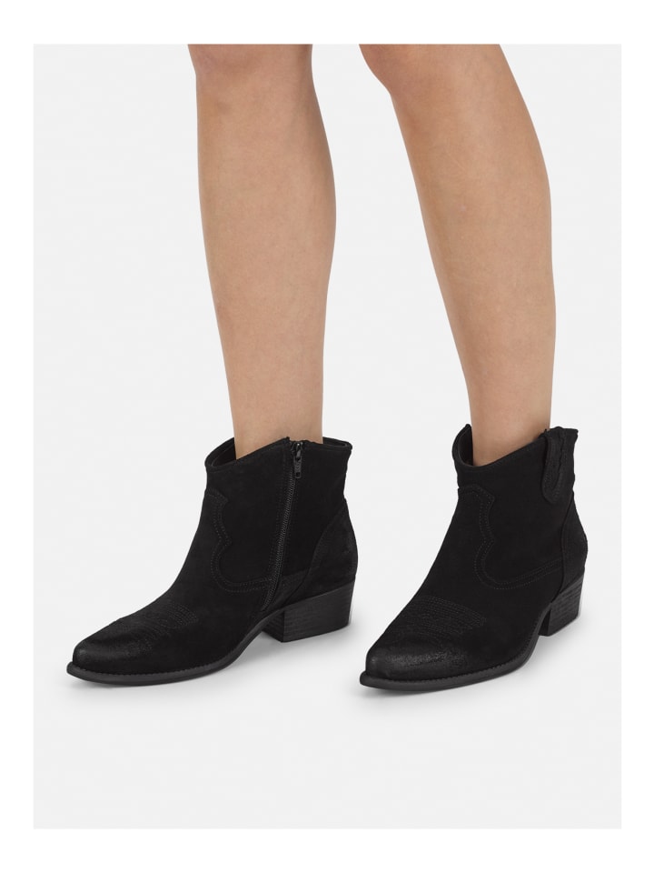 Stiefelette Schwarz Kombi