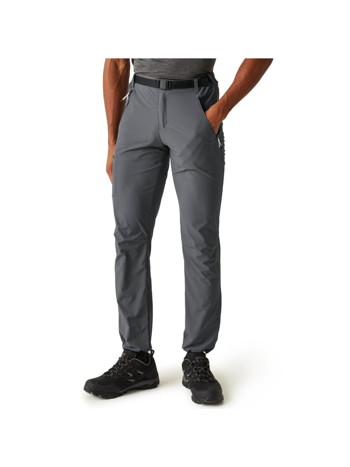 Xert Stretch III Herren Wanderhose mit Gürtel in Kurzgröße in grau