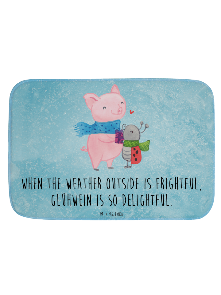Badvorleger Glühschwein Smörle mit Spruch in Eisblau