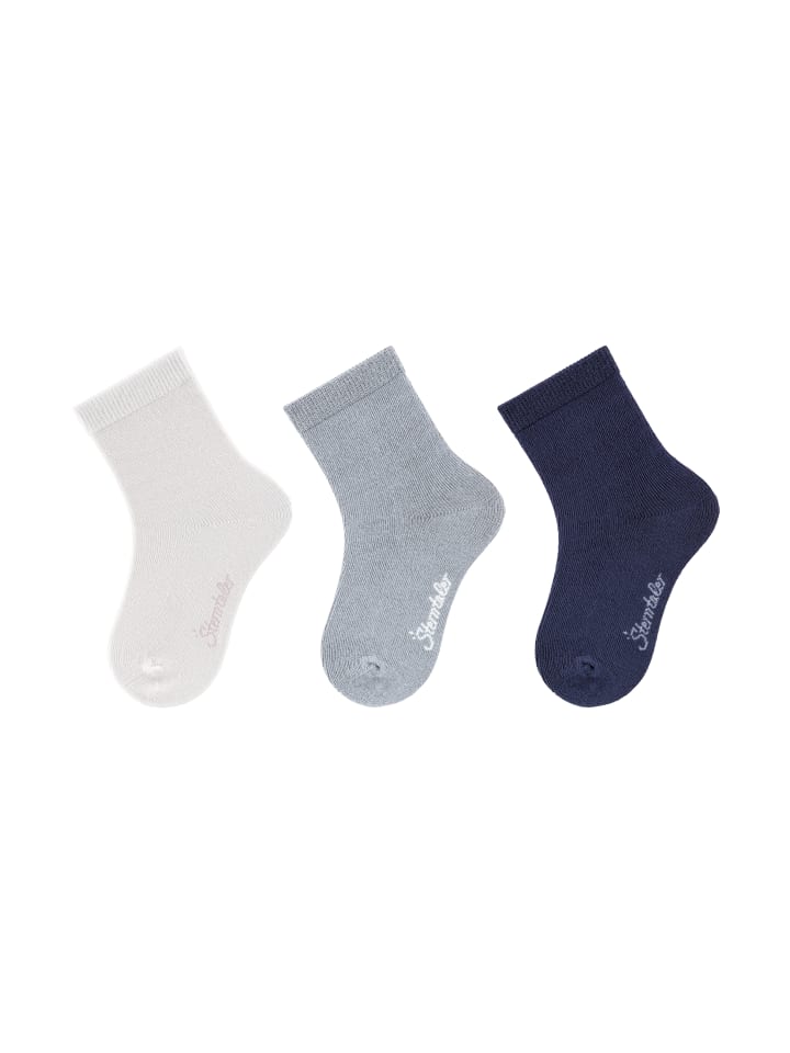 Socken 3er-Pack uni in lichtgrau
