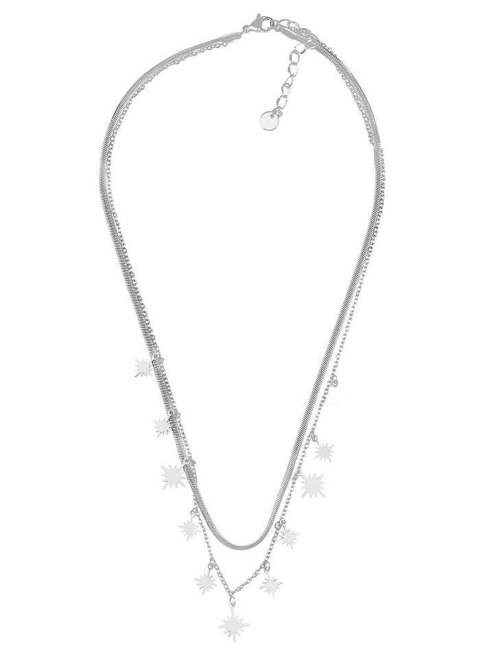 Halskette Lariat Y-Halskette Modeschmuck aus Edelstahl in Silber