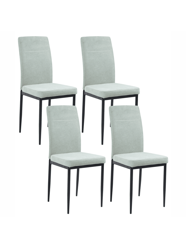 4er-Set Esszimmerstuhl RINER in Grün/Schwarz