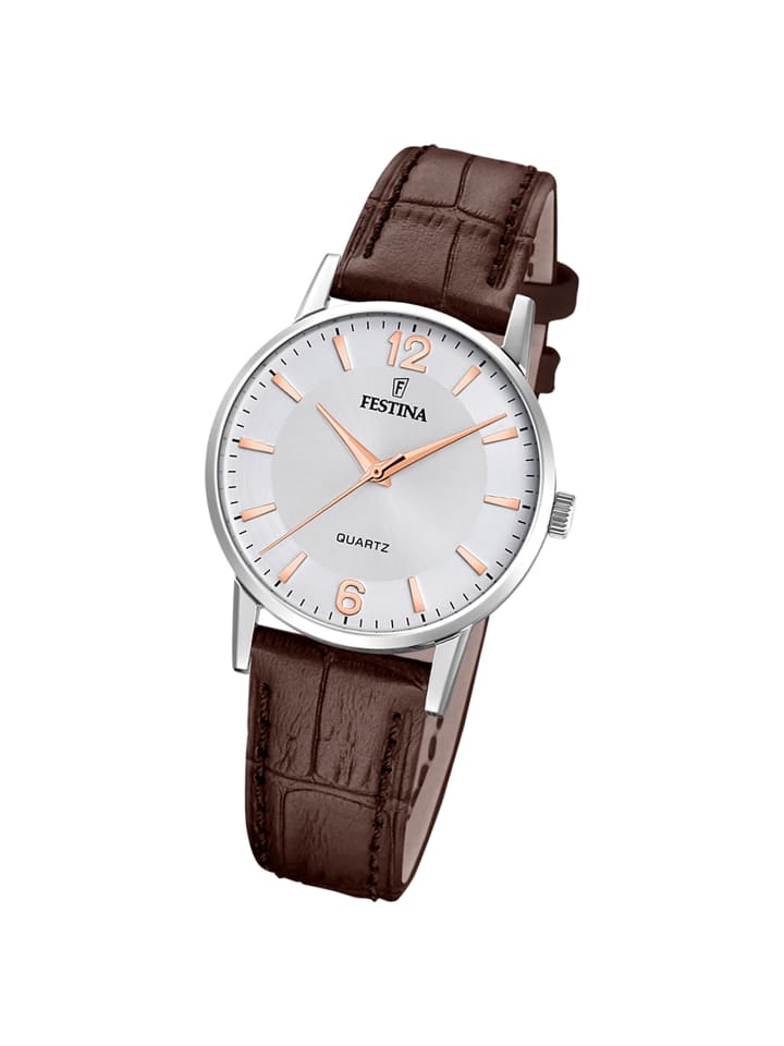 Analog-Armbanduhr Festina Klassik braun klein (ca. 29mm)