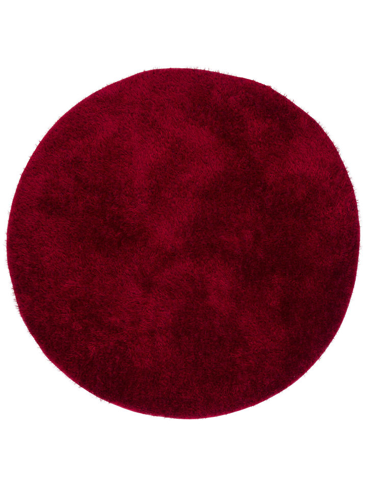 Hochflor-Teppich Feeling Mix Rund in rot