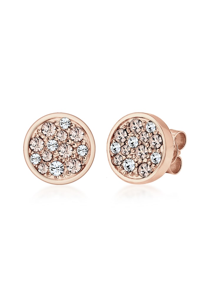 Ohrringe 925 Sterling Silber Kreis in Rosegold