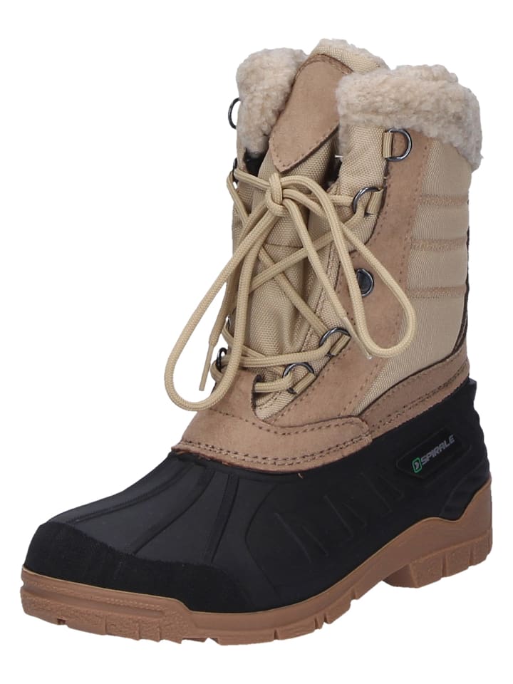Winterstiefel Tina gefüttert in beige/schwarz