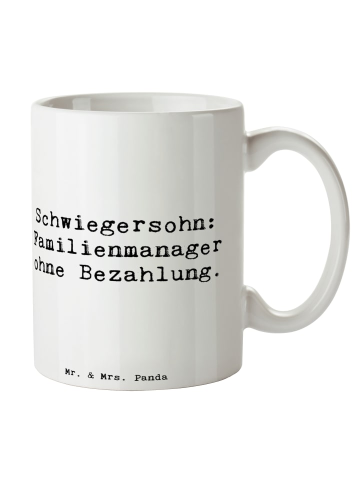 Tasse Schwiegersohn Manager mit Spruch in Weiß