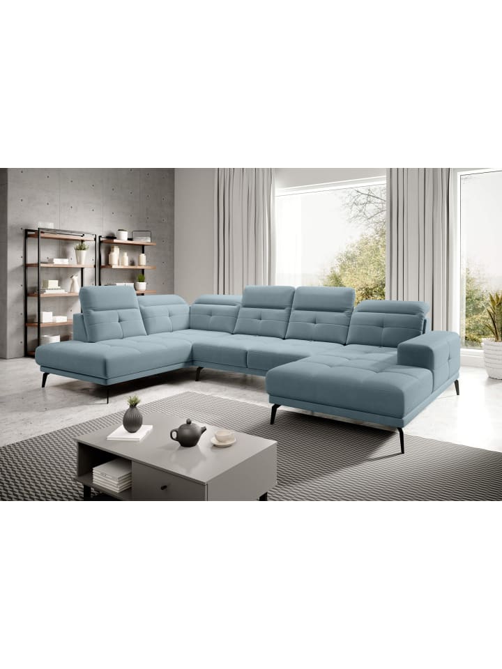 Brita Recamiere Links in Grau - (L) 205 x (B) 350 x (H) 107 cm