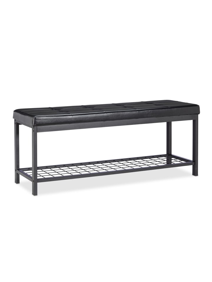 Schuhbank in Schwarz - (B)115 x (H)49 x (T)40 cm