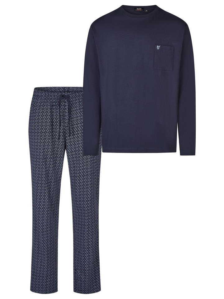 Schlafanzug Premium Cotton in Dunkelblau