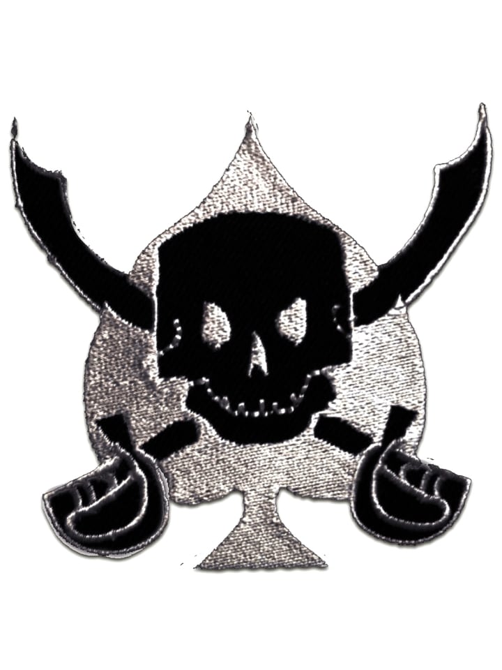 Totenkopf Mit SchwertApplikation Bügelbild inSchwarz