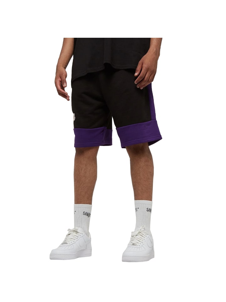 New Era NBA Colour Block Short Lakers in Schwarz