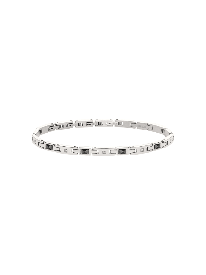 Armband ceramic brick silber, schwarz