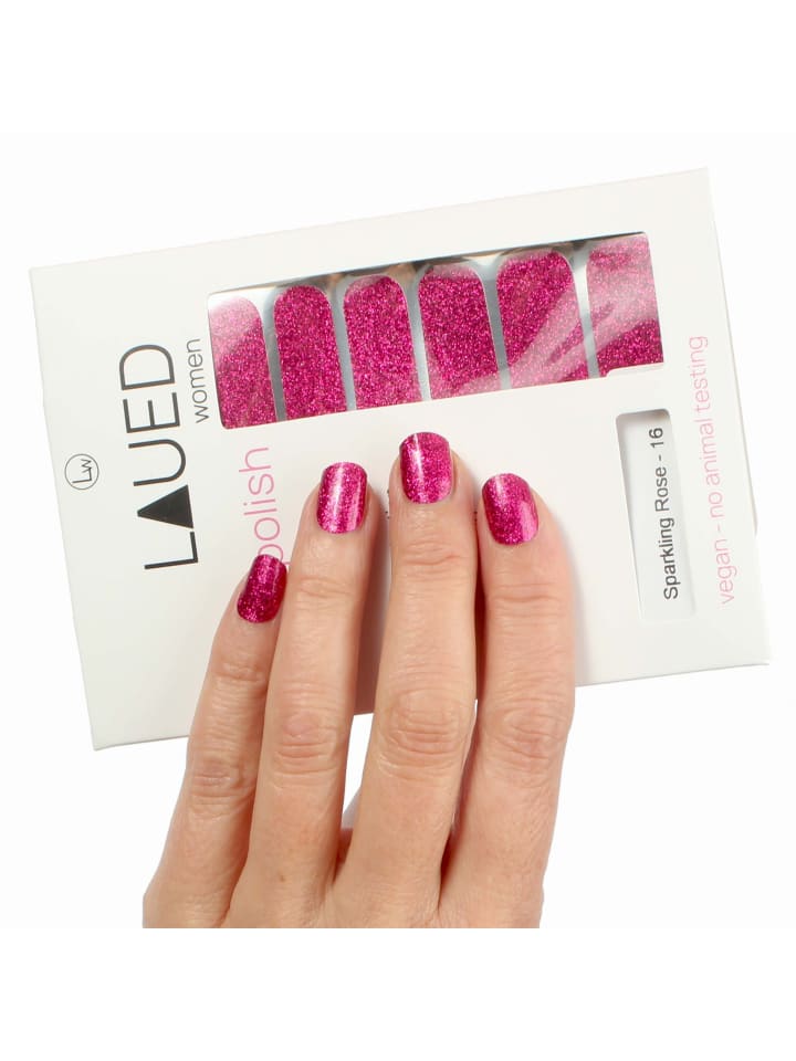 LAUED vegane Nagelfolien solid glitter in Sparkling Rose