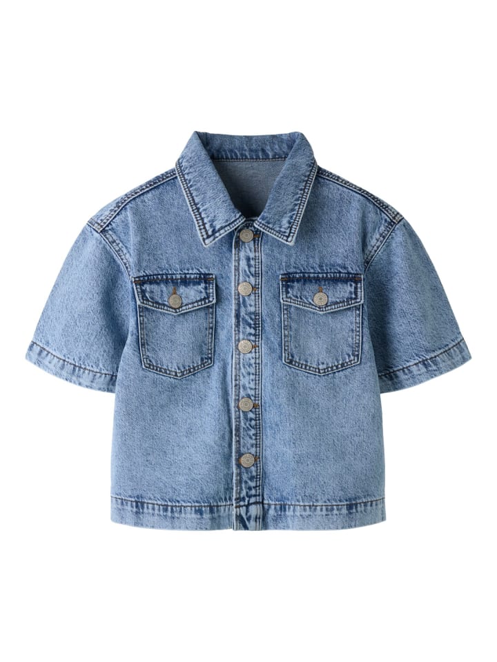 Hemd in Light Blue Bleached Denim