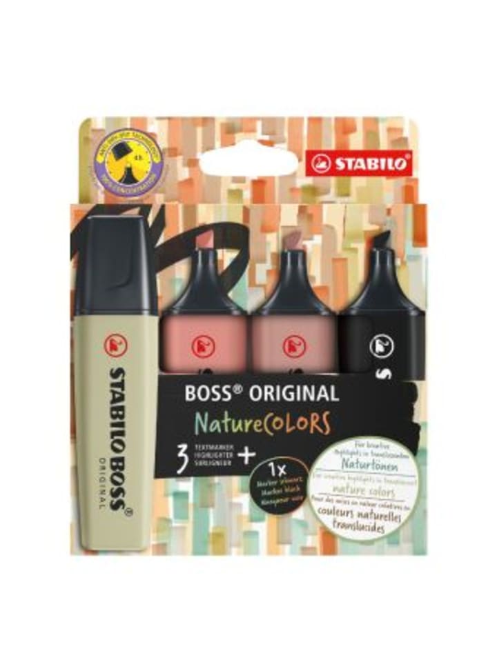Papeterie/PBS - STABILO BOSS ORIGINAL NatureCOLORS 4er Etui (schlammgrün s