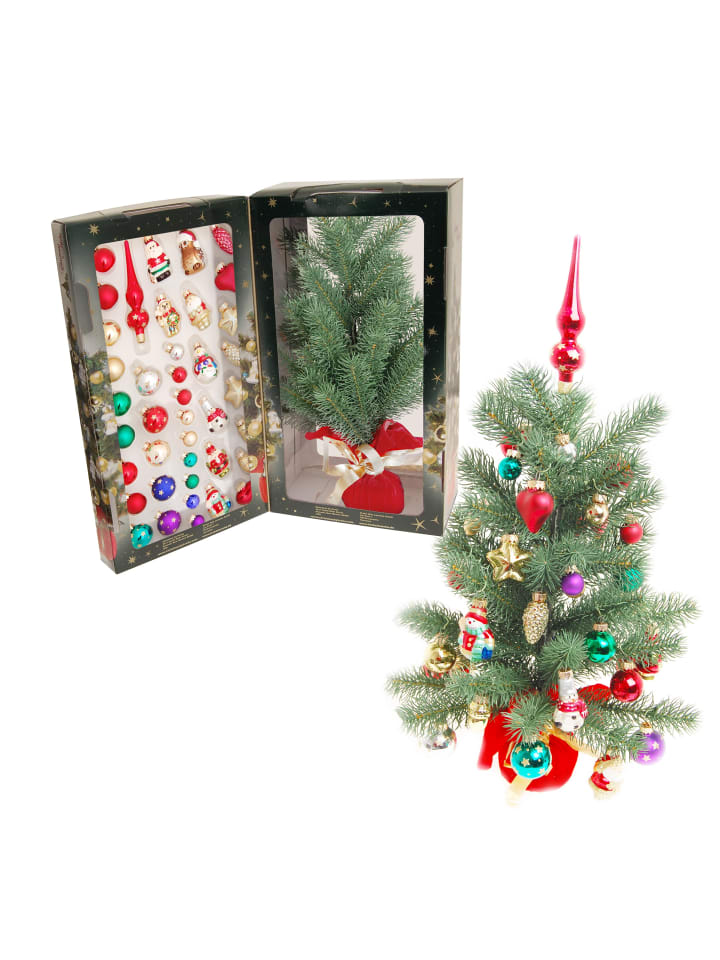 40er-Set: Mini-Christbaumset komplett in Bunt