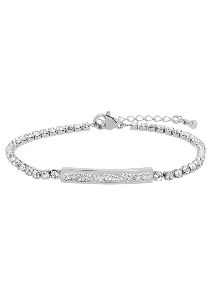 Damen Armband aus Edelstahl mit Strass Steinchen 16 cm in gold
