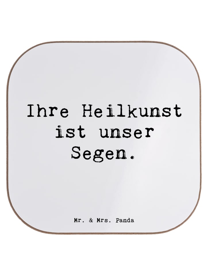 Untersetzer Glas Spruch Arzt Segen mit Spruch in Weiß