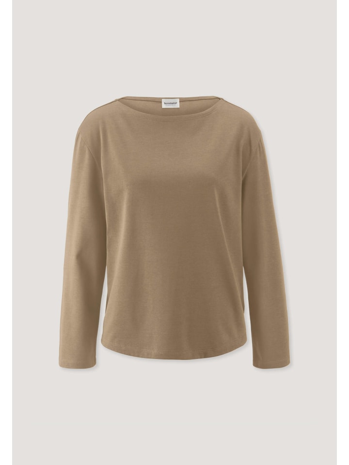 Hessnatur Heavy Jersey Longsleeve Relaxed aus reiner Bio-Baumwolle in camelbraun