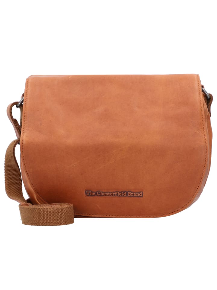 Wax Pull Up Umhängetasche Leder 26 cm cognac