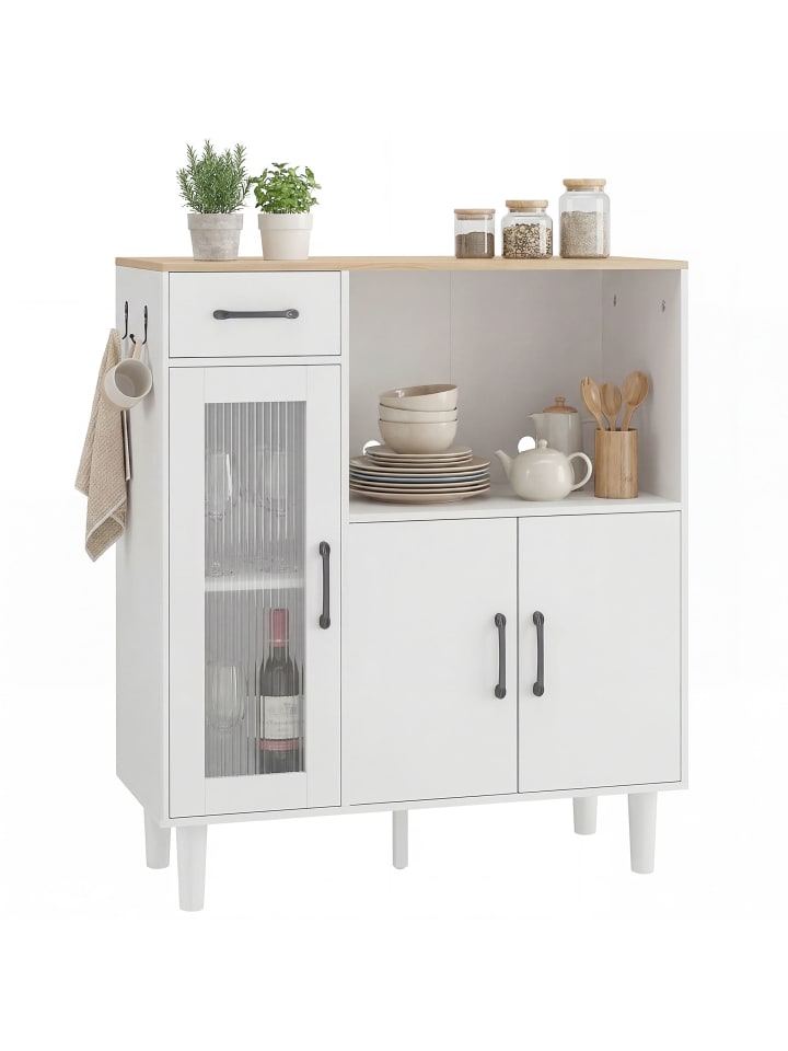 Sideboard-80L x 34B x 91H cm-Weiß