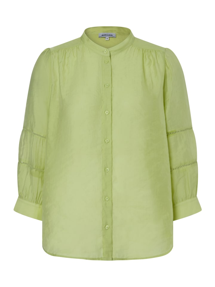 leicht transparente, glänzende Bluse in pistachio
