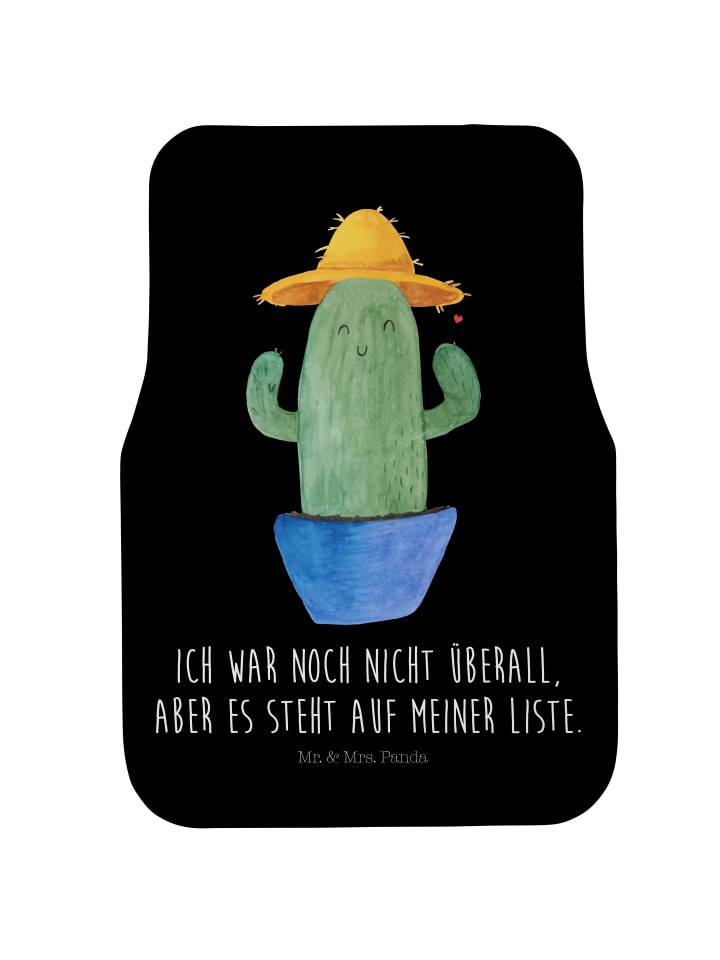 Automatte Kaktus Hut mit Spruch in Schwarz