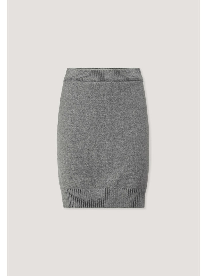 Hessnatur Strickrock Regular aus Bio-Merinowolle und Bio-Baumwolle in grau
