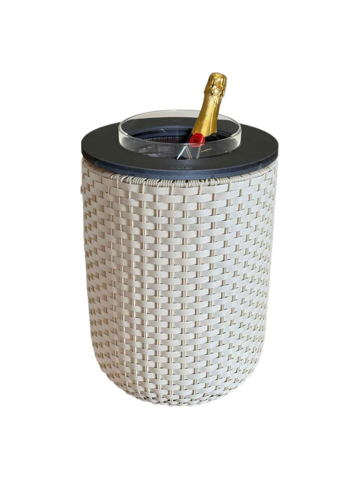4-in-1 Loungetisch mit Acryl-Kühler London in Champagner-Schwarz 50 cm