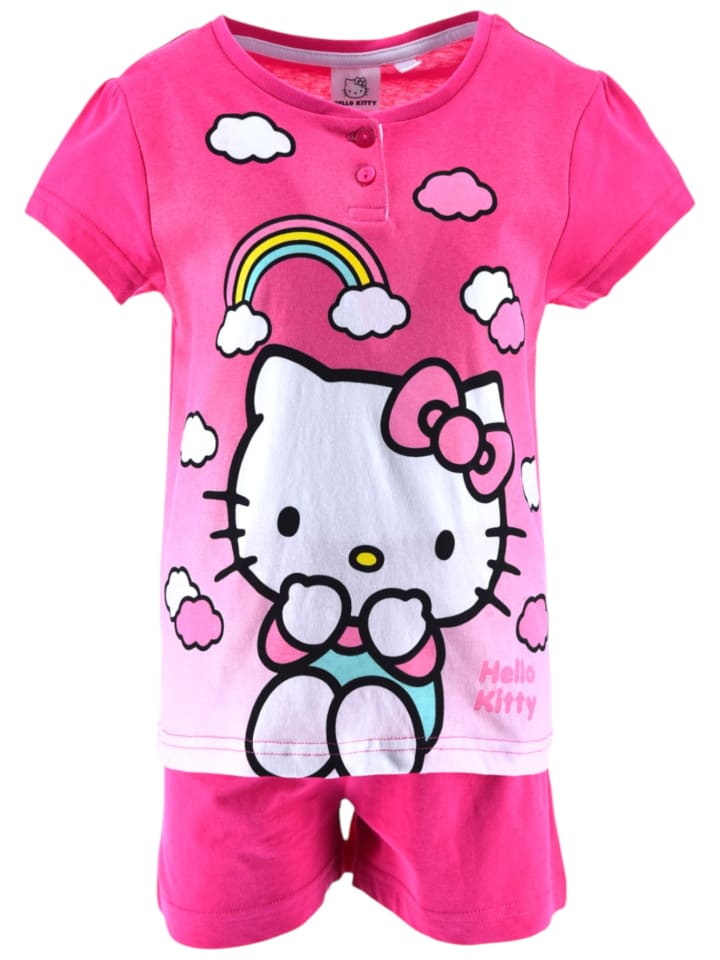 Schlafanzug kurz Hello Kitty in Dunkelpink