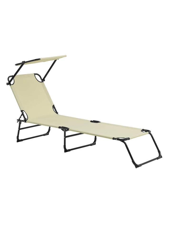 Sonnenliege Lomeda in Creme (L)187cm (B)53cm (H)27cm