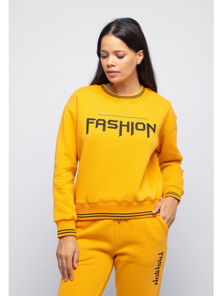 Trainingsanzug Tom Barron Tracksuit With Fashion Print in gelb