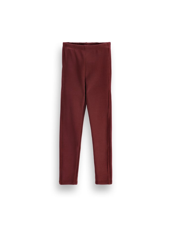 Gefütterte Leggings mit langem Bein in dunkelrot
