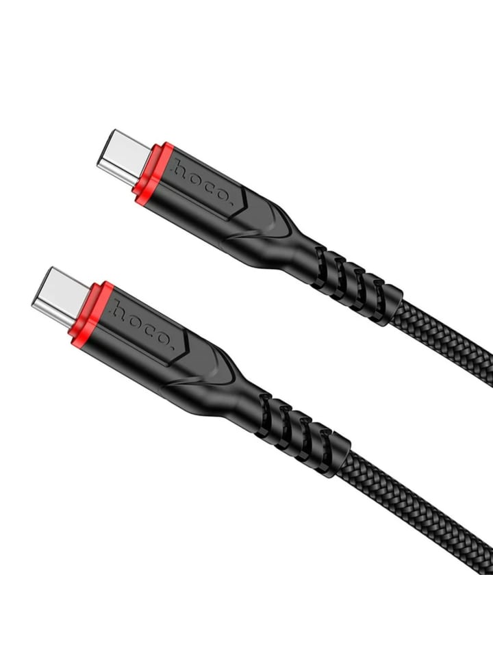 HOCO Ladekabel / Datenkabel Typ C zu Typ C PD 60W VICTORY in Schwarz