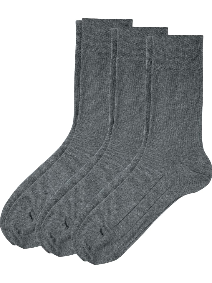 Baumwolle Unisex-Socken 3 Paar in grau