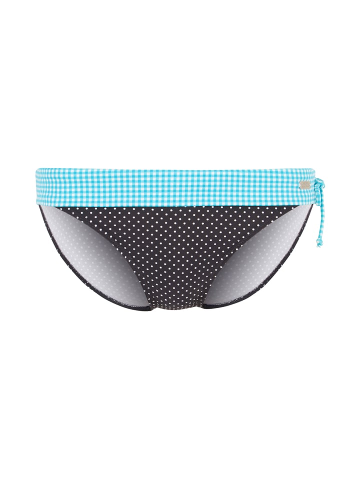 Bikini-Hose in türkis-schwarz