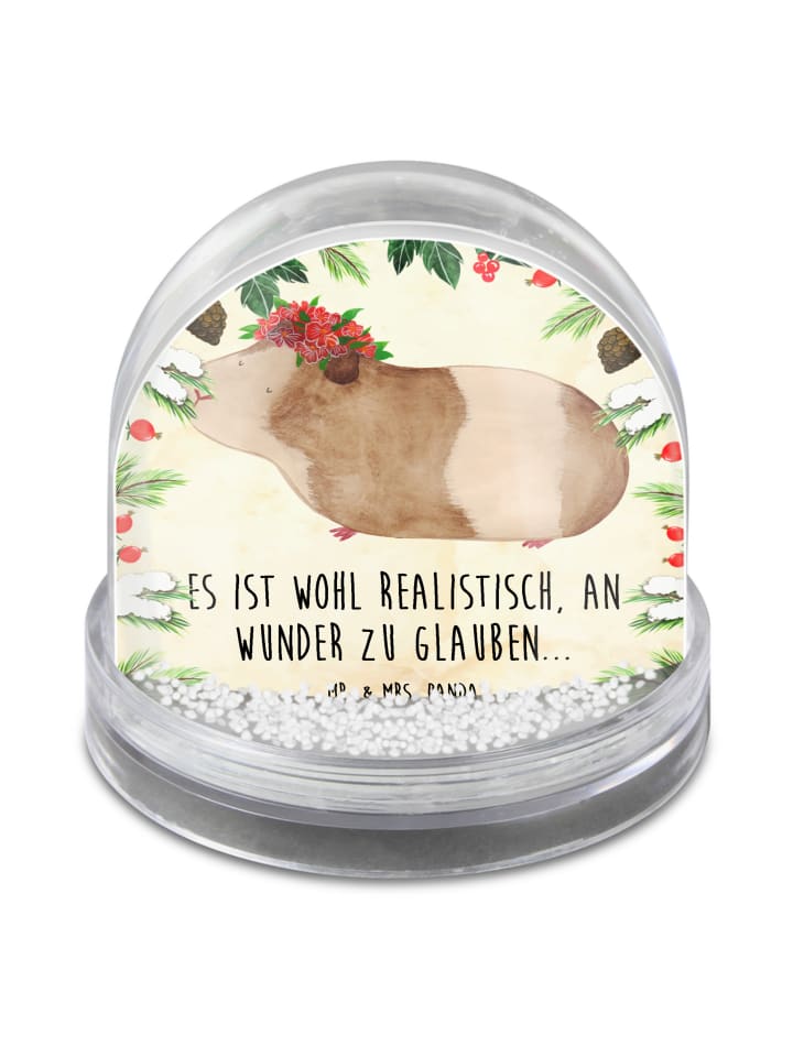 Schüttelglas Meerschweinchen Weisheit mit Spruch in Naturpapier