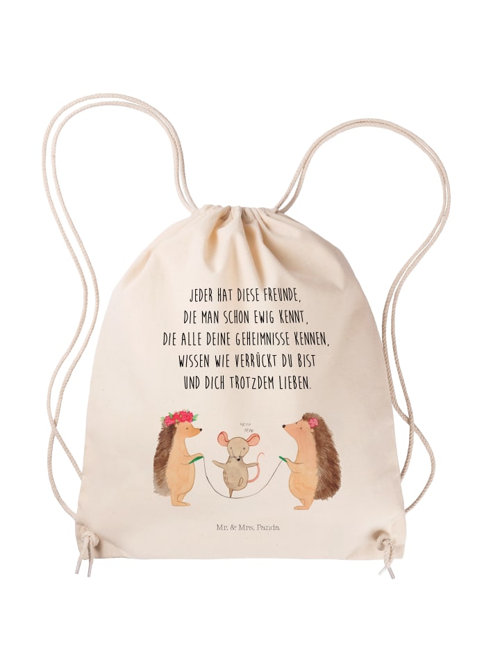 Säckchen Igel Seilhüpfen mit Spruch in Creme