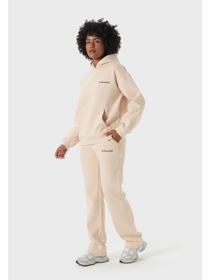 Freizeitanzug Fashion Tracksuit Cangoroo Pocket in ecru