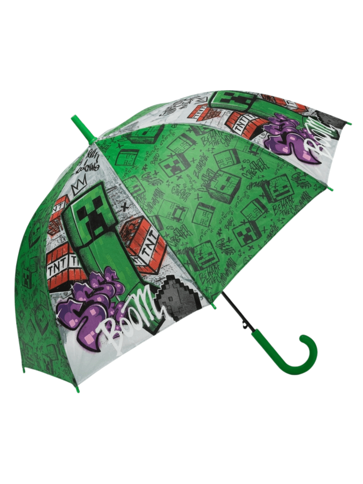 Minecraft Creeper Regenschimr Stockschirm in grün