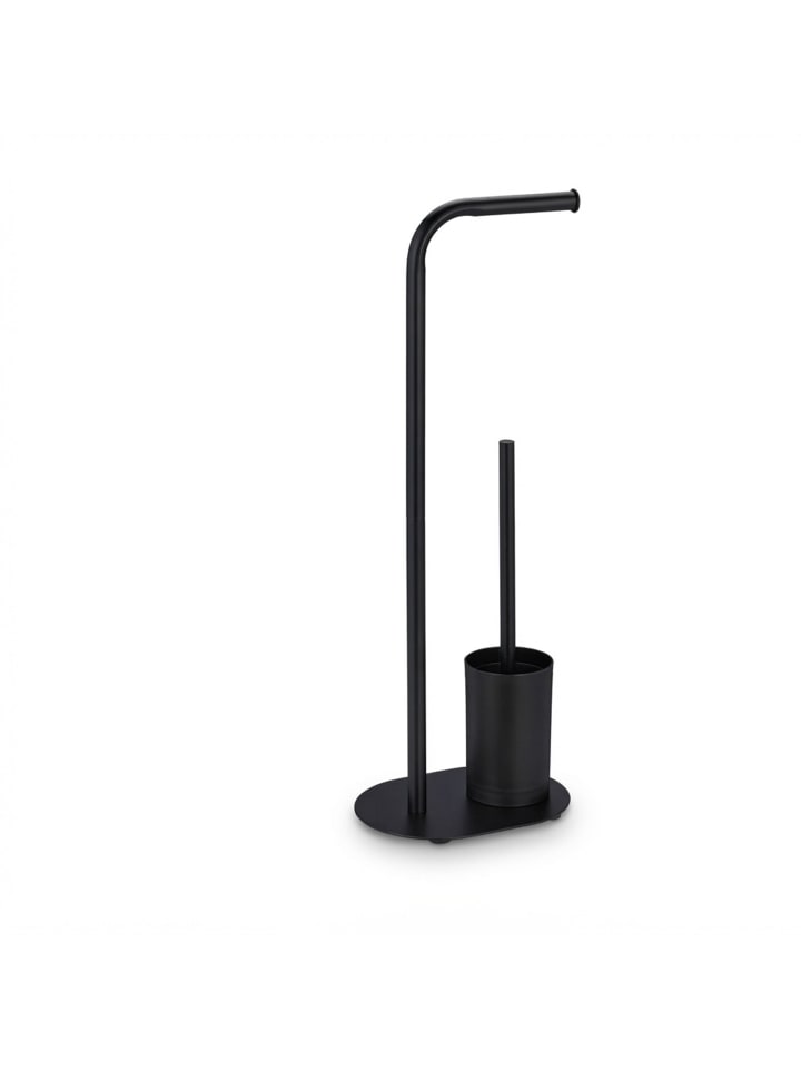 WC Garnitur in Schwarz - (B)23 x (H)64,5 x (T)17 cm