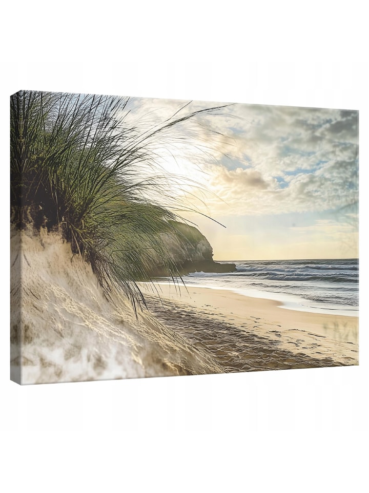 Leinwandbild Meer in Beige