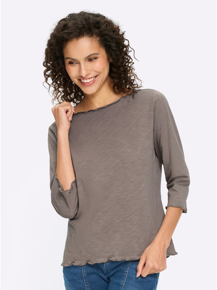 2er-Pack Shirts in taupe-champagner